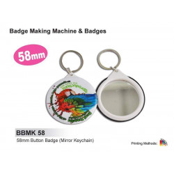 BBMK 58 (58mm Button Badge) Mirror Keychain